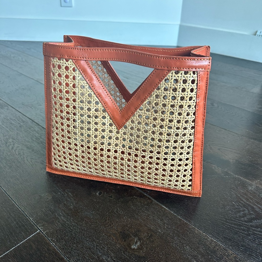Jenn Lee Cane & Leather Handbag